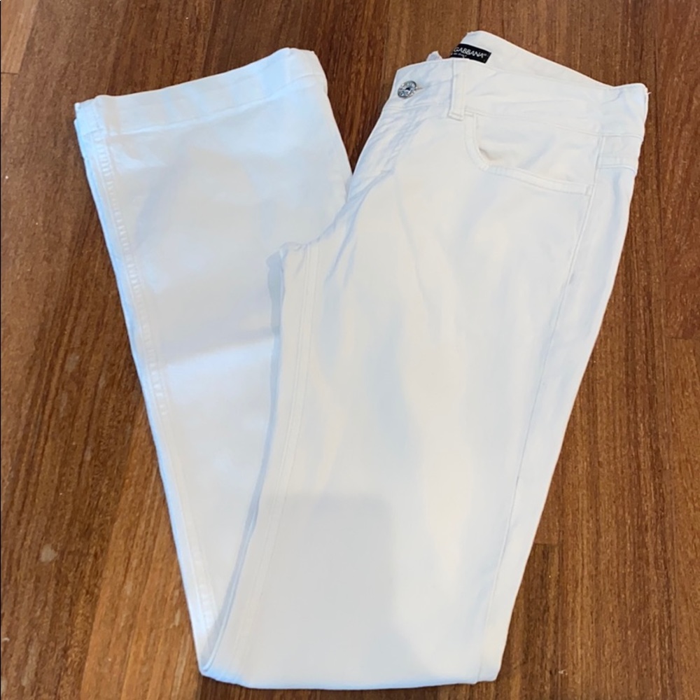 white denim dolce & gabbana jeans